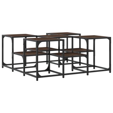 vidaXL Τραπεζάκι Σαλονιού Καφέ Δρυς 91x91x40cm Επεξεργασμένο Ξύλο 1 τεμ.