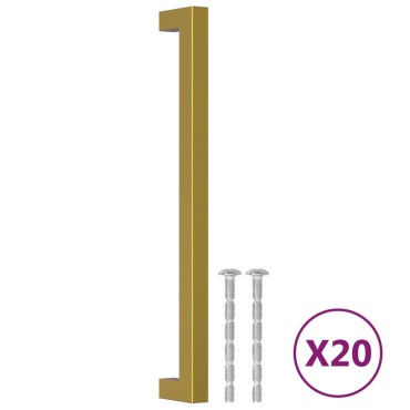 vidaXL Λαβές Ντουλαπιών 20 τεμ. Χρυσές 224 χιλ. από Ανοξείδωτο Ατσάλι