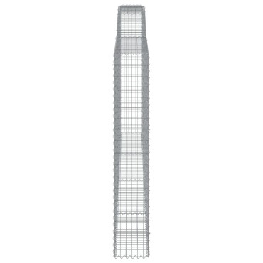 vidaXL Συρματοκιβώτια Τοξωτά 8 τεμ. 400x30x180/200 εκ. Γαλβαν. Ατσάλι