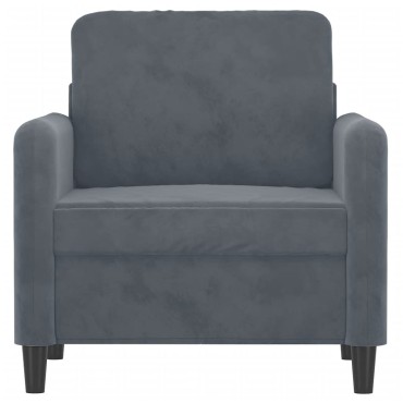 vidaXL Πολυθρόνα Σκούρο Γκρι Βελούδινη 78x77x80cm 1 τεμ. Γωνιακός