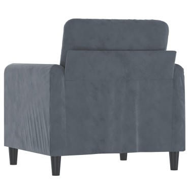vidaXL Πολυθρόνα Σκούρο Γκρι Βελούδινη 78x77x80cm 1 τεμ. Γωνιακός