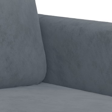 vidaXL Πολυθρόνα Σκούρο Γκρι Βελούδινη 78x77x80cm 1 τεμ. Γωνιακός