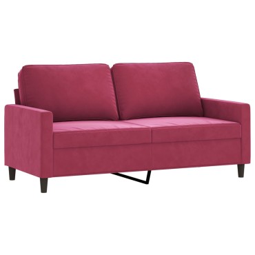 vidaXL Καναπές Διθέσιος Μπορντό Βελούδινος 158x77x80cm 1 τεμ.