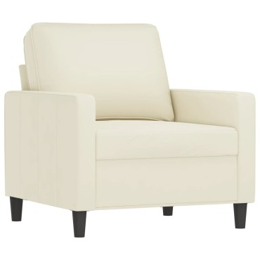 vidaXL Πολυθρόνα Κρεμ Βελούδινη 78x77x80cm 1 τεμ. Γωνιακός