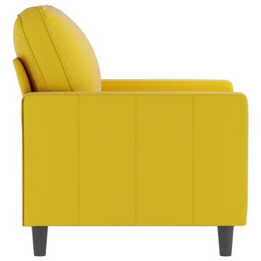 vidaXL Πολυθρόνα Κίτρινο Βελούδινη 78x77x80cm 1 τεμ. Γωνιακός