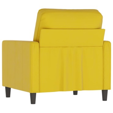 vidaXL Πολυθρόνα Κίτρινο Βελούδινη 78x77x80cm 1 τεμ. Γωνιακός