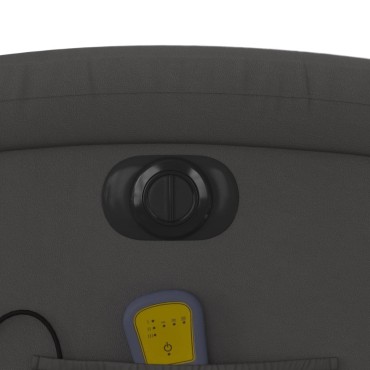 vidaXL Πολυθρόνα Μασάζ Ανακλινόμενη Ηλεκτρική Γκρι Γνήσιο ΔέρμαΓκρι 71x86,5x99,5cm 1 τεμ.