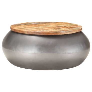 vidaXL Τραπεζάκι Σαλονιού Γκρι 68x68x30cm Μασίφ Ανακυκλωμένο Ξύλο 1 τεμ.