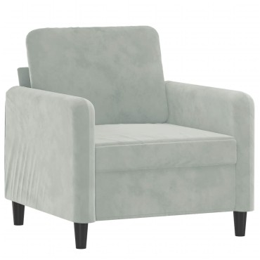 vidaXL Πολυθρόνα Ανοιχτό Γκρι Βελούδινη 78x77x80cm 1 τεμ. Γωνιακός