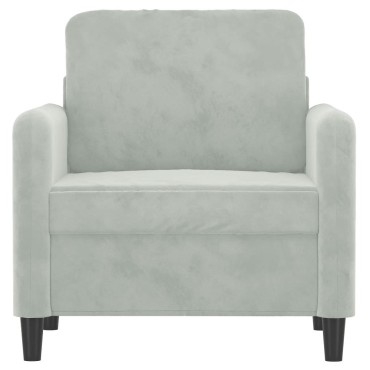 vidaXL Πολυθρόνα Ανοιχτό Γκρι Βελούδινη 78x77x80cm 1 τεμ. Γωνιακός