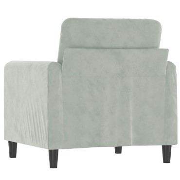 vidaXL Πολυθρόνα Ανοιχτό Γκρι Βελούδινη 78x77x80cm 1 τεμ. Γωνιακός