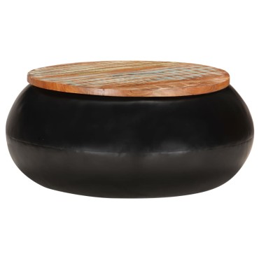 vidaXL Τραπεζάκι Σαλονιού Μαύρο 68x68x30cm Μασίφ Ανακυκλωμένο Ξύλο 1 τεμ.