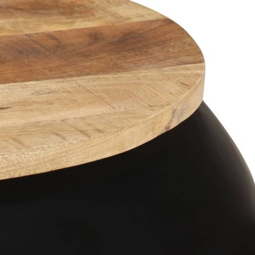 vidaXL Τραπεζάκι Σαλονιού Μαύρο 68x68x30cm από Μασίφ Ξύλο Μάνγκο 1 τεμ.