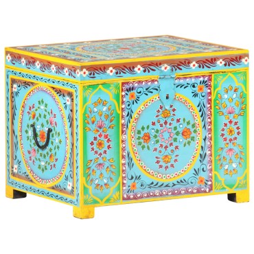 vidaXL Μπαούλο με Χειροπ. Λεπτομέρειες 50x40x40 εκ. Μασίφ Ξύλο Μάνγκο