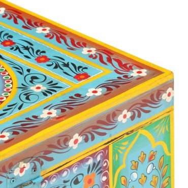 vidaXL Μπαούλο με Χειροπ. Λεπτομέρειες 50x40x40 εκ. Μασίφ Ξύλο Μάνγκο