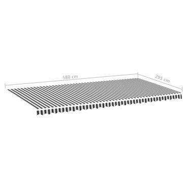 vidaXL Τεντόπανο Ανταλλακτικό Ανθρακί / Λευκό 6 x 3 μ.