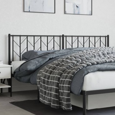 vidaXL Κεφαλάρι Μαύρο Μεταλλικό 198x3x90cm 1 τεμ.