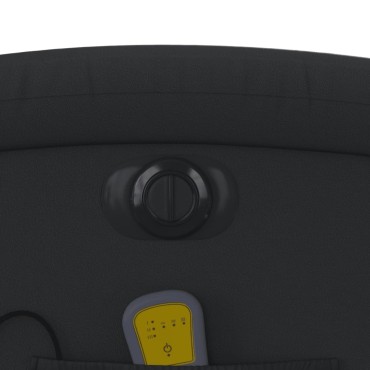 vidaXL Πολυθρόνα Μασάζ Ανακλινόμενη Ηλεκτρική Μαύρη Γνήσιο Δέρμα 71x86,5x99,5cm 1 τεμ.