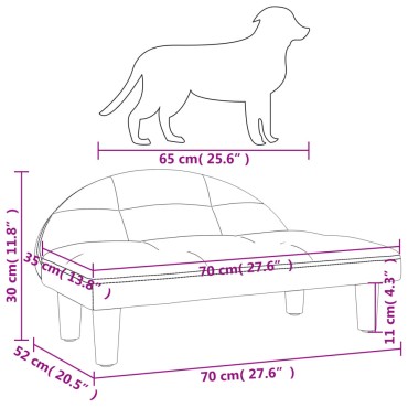 vidaXL Κρεβάτι Σκύλου Καφέ 70 x 52 x 30 εκ. Υφασμάτινο