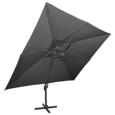 vidaXL Ομπρέλα Κήπου με Διπλή Κορυφή, Ανθρακί 400x300 εκ.