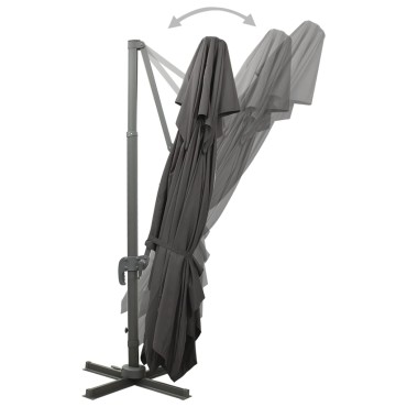 vidaXL Ομπρέλα Κήπου με Διπλή Κορυφή, Ανθρακί 400x300 εκ.