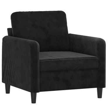 vidaXL Πολυθρόνα Μαύρη Βελούδινη 78x77x80cm 1 τεμ. Γωνιακός