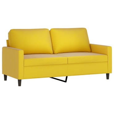 vidaXL Καναπές Διθέσιος Κίτρινος Βελούδινος 158x77x80cm 1 τεμ.
