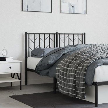 vidaXL Κεφαλάρι Μαύρο Μεταλλικό 125x3x90cm 1 τεμ.