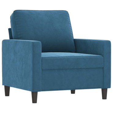 vidaXL Πολυθρόνα Μπλε Βελούδινη 78x77x80cm 1 τεμ. Γωνιακός