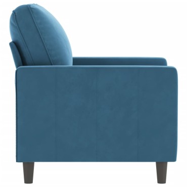 vidaXL Πολυθρόνα Μπλε Βελούδινη 78x77x80cm 1 τεμ. Γωνιακός