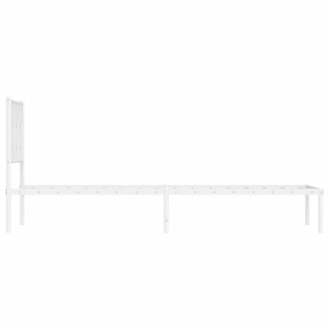 vidaXL Πλαίσιο Κρεβατιού με Κεφαλάρι Λευκό 80x200cm Μεταλλικό 1 τεμ. - Μονό