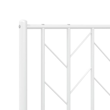 vidaXL Πλαίσιο Κρεβατιού με Κεφαλάρι Λευκό 80x200cm Μεταλλικό 1 τεμ. - Μονό