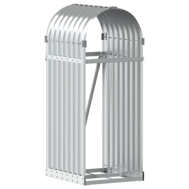 vidaXL Ξυλοθήκη Ασημί 40x45x100 εκ. από Γαλβανισμένο Ατσάλι