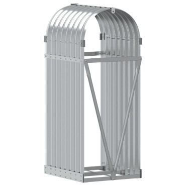 vidaXL Ξυλοθήκη Ασημί 40x45x100 εκ. από Γαλβανισμένο Ατσάλι