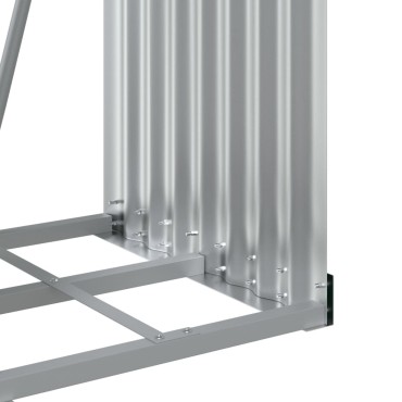 vidaXL Ξυλοθήκη Ασημί 40x45x100 εκ. από Γαλβανισμένο Ατσάλι