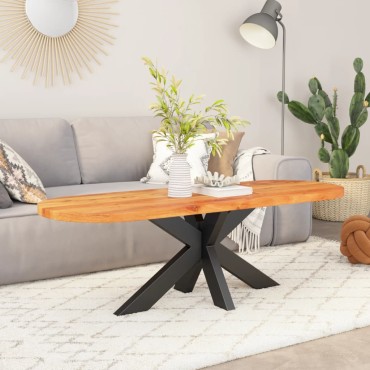 vidaXL Επιφάνεια Τραπεζιού Οβάλ 110x40x2,5cm Μασίφ Ξύλο Ακακίας 1 τεμ.