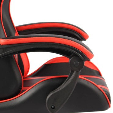 vidaXL Καρέκλα Racing με Υποπόδιο Μαύρο / Κόκκινο από Συνθετικό Δέρμα 35x41cm 1 τεμ.