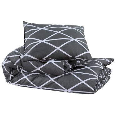 vidaXL Σετ Παπλωματοθήκης Γκρι 260 x 220 εκ. Βαμβακερό