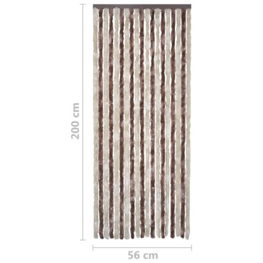 vidaXL Σήτα - Κουρτίνα Πόρτας Μπεζ/Ανοιχτό Καφέ 56 x 200 εκ. από Σενίλ