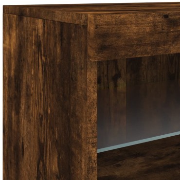 vidaXL Μπουφές με LED Καπνιστή Δρυς 41x37x67cm 1 τεμ.