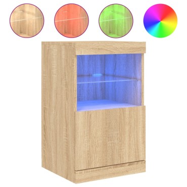 vidaXL Μπουφές με LED Sonoma Δρυς 41x37x67cm 1 τεμ.
