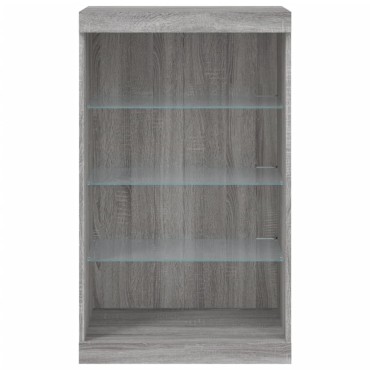 vidaXL Μπουφές με LED Γκρι Sonoma 60,5x37x100cm 1 τεμ.