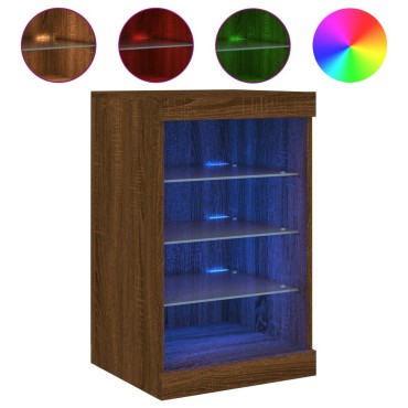 vidaXL Μπουφές με LED Καφέ Δρυς 41x37x67cm 1 τεμ.