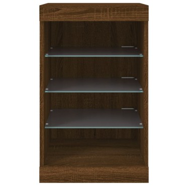 vidaXL Μπουφές με LED Καφέ Δρυς 41x37x67cm 1 τεμ.