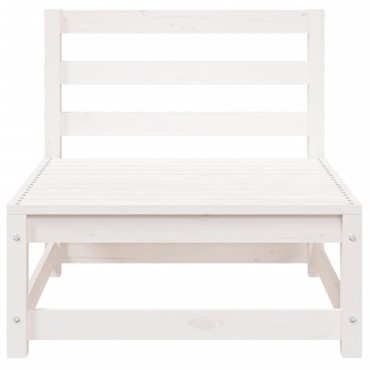 vidaXL Καναπές Κήπου Χωρίς Μπράτσα Λευκός 70x70x67cm Μασίφ Ξύλο Πεύκου