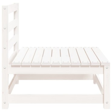 vidaXL Καναπές Κήπου Χωρίς Μπράτσα Λευκός 70x70x67cm Μασίφ Ξύλο Πεύκου