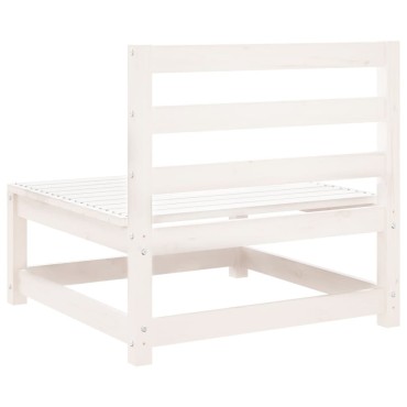 vidaXL Καναπές Κήπου Χωρίς Μπράτσα Λευκός 70x70x67cm Μασίφ Ξύλο Πεύκου