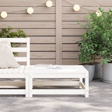 vidaXL Υποπόδιο Κήπου Λευκό 70x70x30cm από Μασίφ Ξύλο Πεύκου 1 τεμ. Γωνιακός