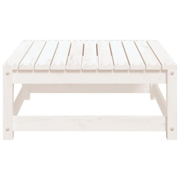 vidaXL Υποπόδιο Κήπου Λευκό 70x70x30cm από Μασίφ Ξύλο Πεύκου 1 τεμ. Γωνιακός