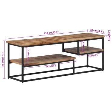 vidaXL Έπιπλο Τηλεόρασης 110x30x39cm από Μασίφ Ανακυκλωμένο Teak